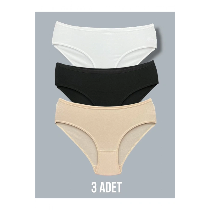 Yüksek Kalite Penye Kadın Bikini Külot 3lü
