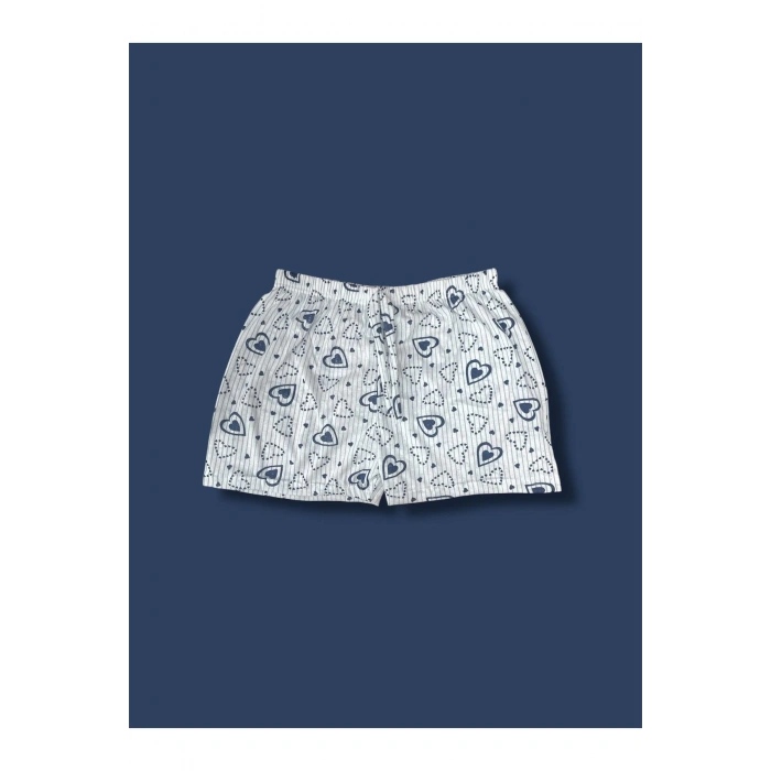 Desenli Penye Kadın Şort Pijama