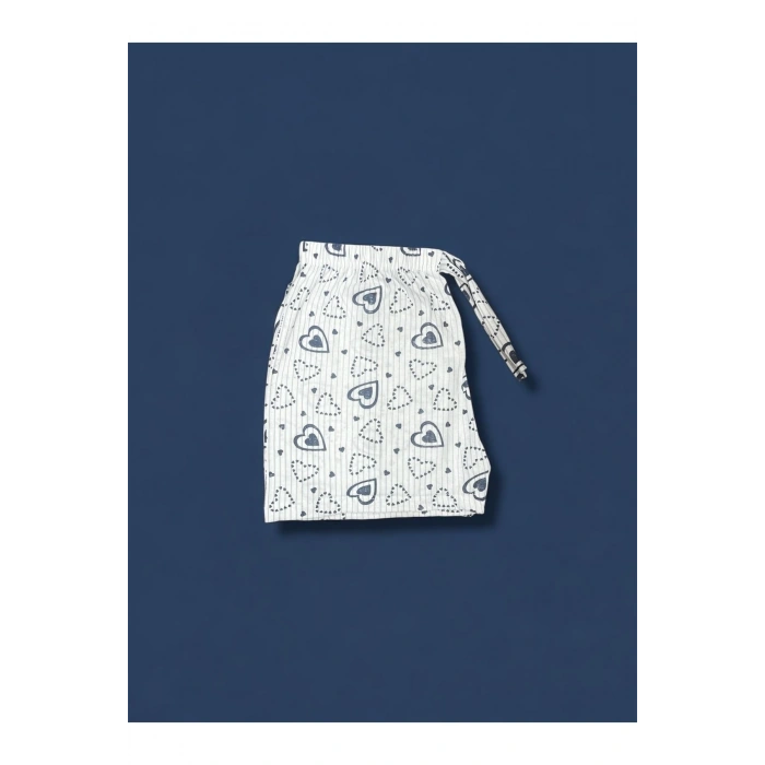 Desenli Penye Kadın Şort Pijama