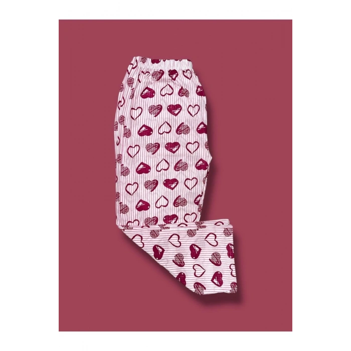 Desenli Penye Kadın Pijama Altı