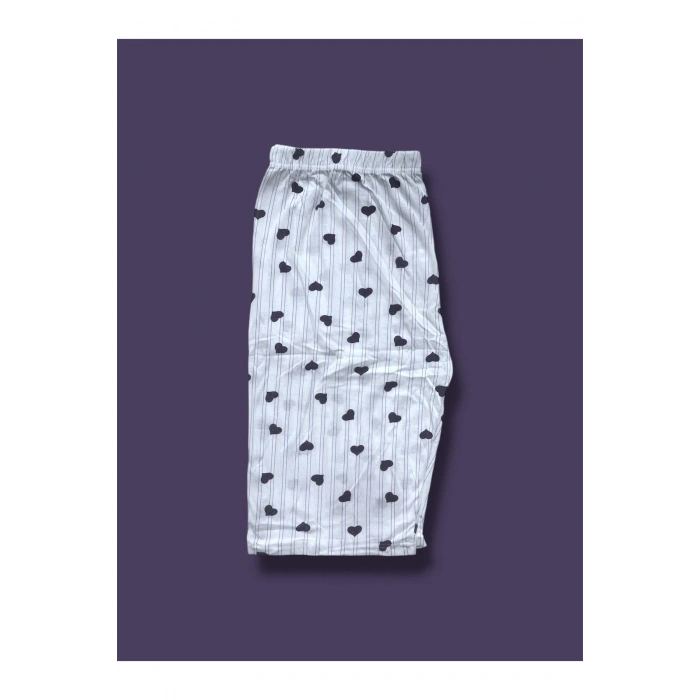 Desenli Penye Diz Altı Büyük Beden Anne Kadın Kapri