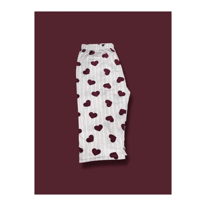 Desenli Penye Diz Altı Büyük Beden Anne Kadın Kapri