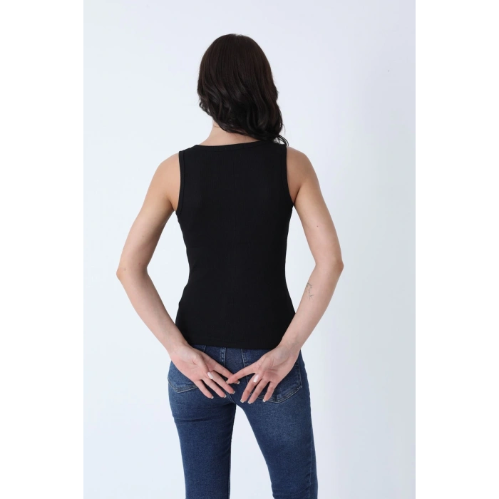 Fitilli Kalın Askılı Pamuklu Basic Kadın Atlet