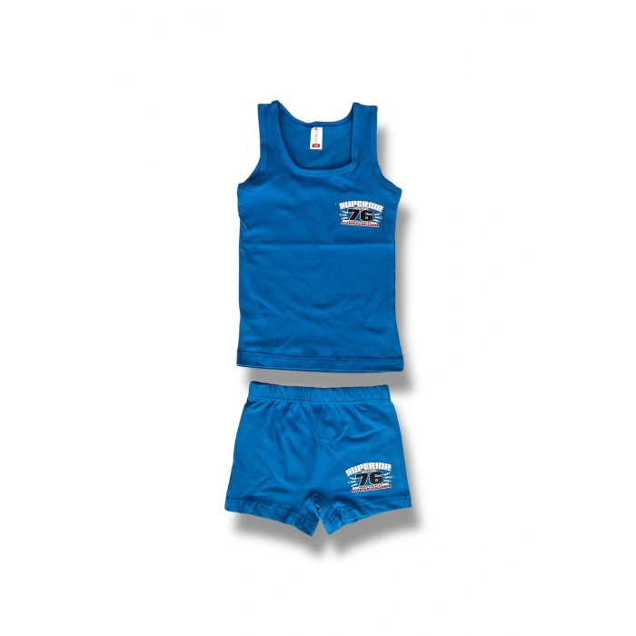 Karışık Baskılı Erkek Çocuk Atlet Boxer Şort Takım 2li Paket