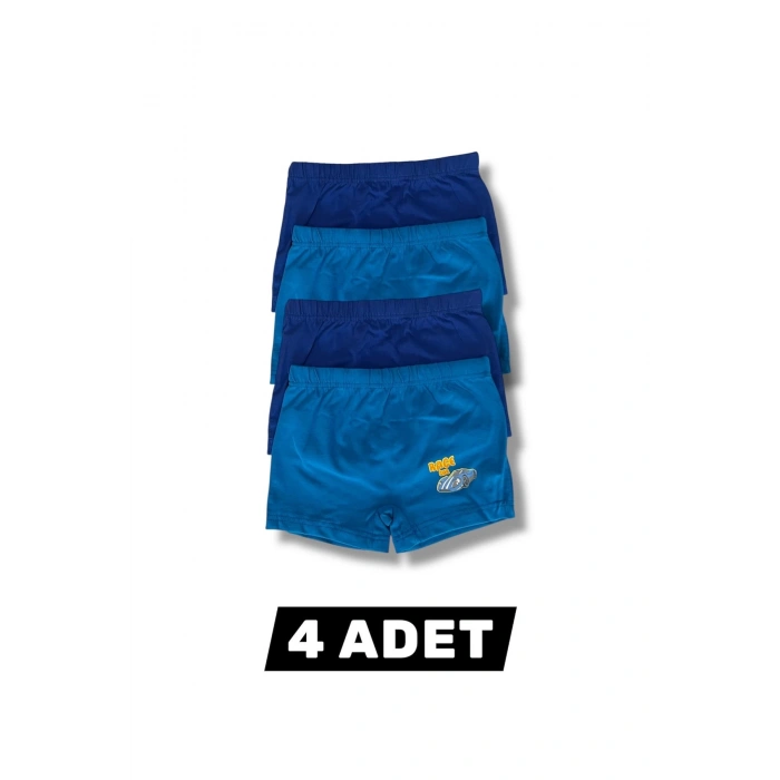 Karışık Baskılı Erkek Çocuk Boxer 4lü