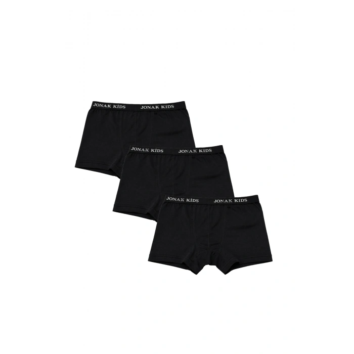 Pamuklu Likralı Erkek Çocuk Boxer 6lı Paket - Siyah
