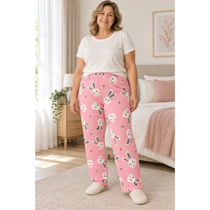 Desenli Penye Kadın Pijama Altı