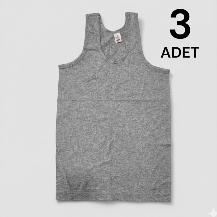 Ekonomik Erkek Çocuk Pamuklu Atlet 3lü Paket - Gri