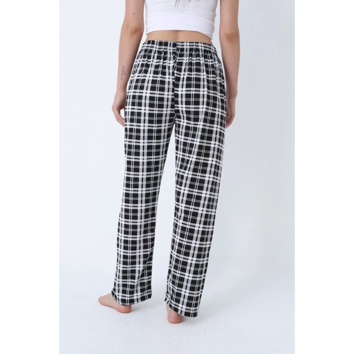 Ekose Desenli Beli Lastikli Unisex Pijama Altı