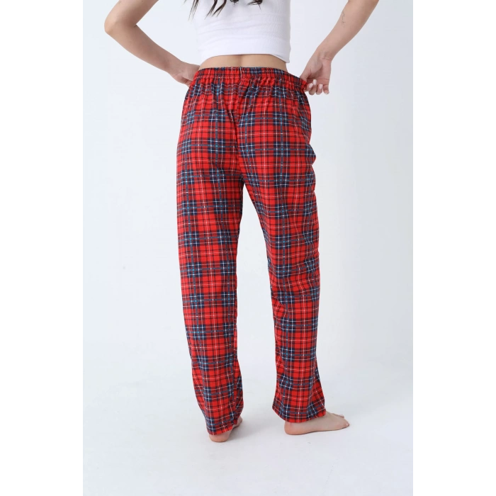Ekose Desenli Beli Lastikli Unisex Pijama Altı