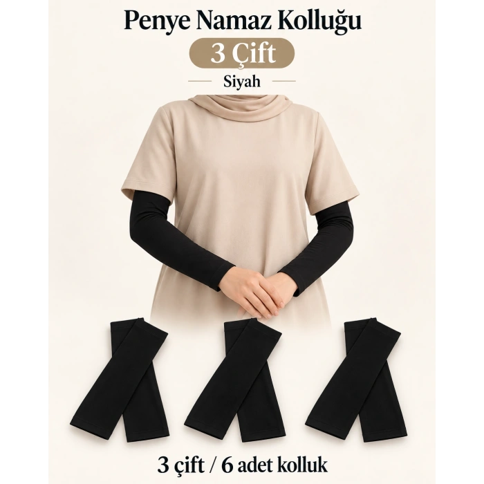 Penye Namaz Kolluğu 3 Çift - Siyah