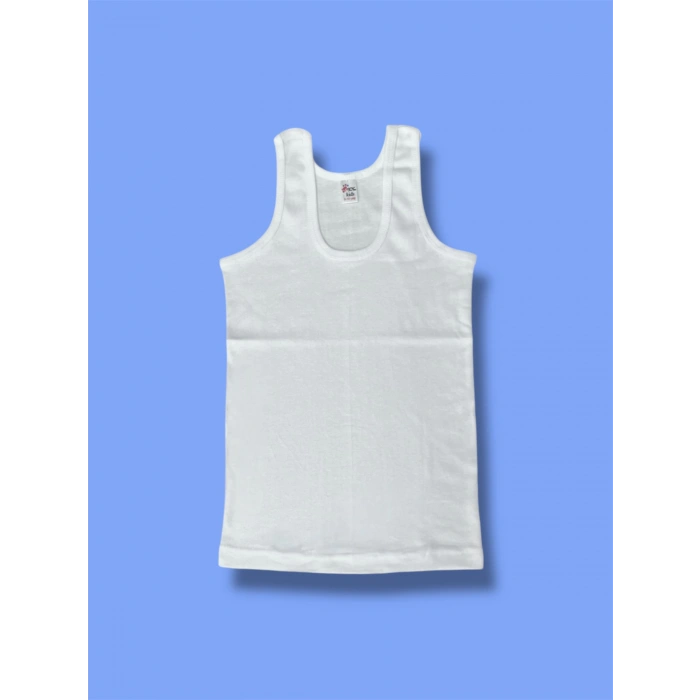 Yüksek Kalite Erkek Çocuk Pamuk Ribana Atlet Oval Yaka 3lü Paket