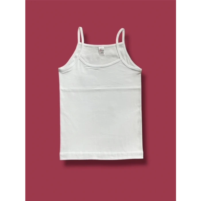 Yüksek Kalite İnce Askılı Kız Çocuk Pamuklu Ribana Atlet 6lı Paket