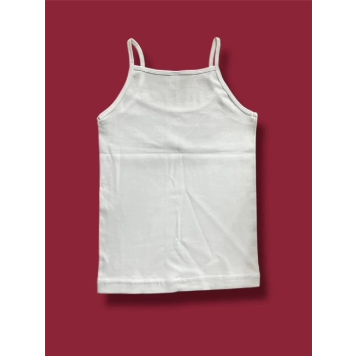 Yüksek Kalite İnce Askılı Kız Çocuk Pamuklu Ribana Atlet 6lı Paket