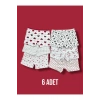 Karışık Desenli Kız Çocuk Boxer 6lı