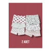 Karışık Desenli Kız Çocuk Boxer 2li