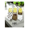 Pamuklu Kabartmalı Patik/Bilek/Kısa Kadın Çorap 3lü
