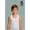 Ekonomik Erkek Çocuk Pamuklu Atlet 6lı Paket - Beyaz