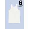 Ekonomik Erkek Çocuk Pamuklu Atlet 6lı Paket - Beyaz