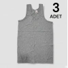 Ekonomik Erkek Çocuk Pamuklu Atlet 3lü Paket - Gri