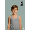 Ekonomik Erkek Çocuk Pamuklu Atlet 6lı Paket - Gri