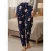 İpeksi Dokulu Süet Pijama Altı Şapkalı Ayıcıklı