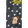 İpeksi Dokulu Süet Pijama Altı Siyah Koala Desenli
