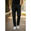 Kışlık Pamuklu Erkek Eşofman Pijama Takımı (Slim Fit - Düz Paça) Siyah