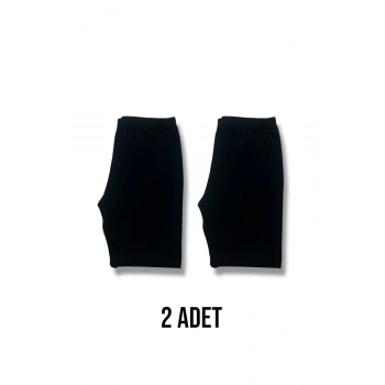 Kız Çocuk Paçalı Külot/Boxer Şort Siyah 2li