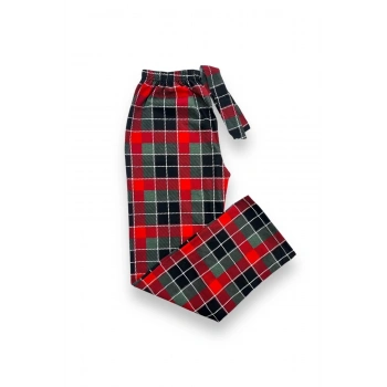 Ekose Desenli Beli Lastikli Unisex Pijama Altı