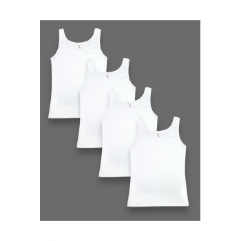 İnce Fitilli Kalın Askılı Pamuklu Kadın Atlet 4lü Paket