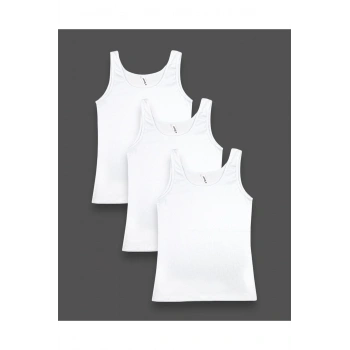 İnce Fitilli Kalın Askılı Pamuklu Kadın Atlet 3lü Paket