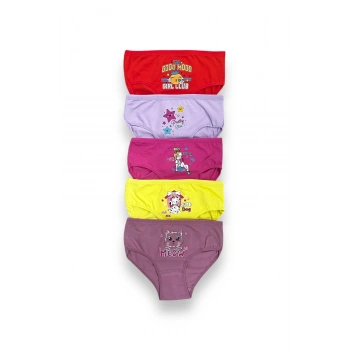 Renkli Baskılı Kız Çocuk Külot 5li