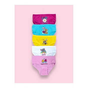 Renkli Baskılı Kız Çocuk Külot 5li