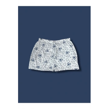 Desenli Penye Kadın Şort Pijama