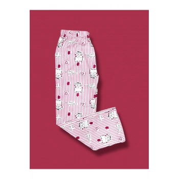 Desenli Penye Kadın Pijama Altı