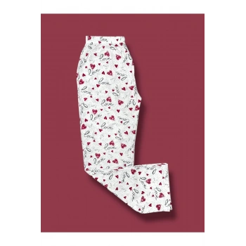 Desenli Penye Kadın Pijama Altı