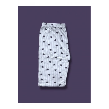 Desenli Penye Diz Altı Büyük Beden Anne Kadın Kapri