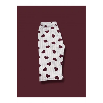 Desenli Penye Diz Altı Büyük Beden Anne Kadın Kapri