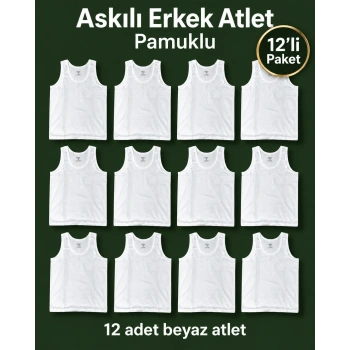 Askılı Erkek Atlet Pamuklu 12li Paket