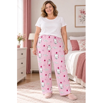 Desenli Penye Kadın Pijama Altı