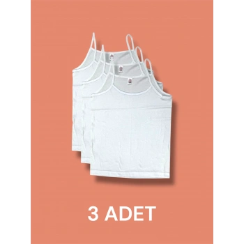 Ekonomik İnce Askılı Kız Çocuk Pamuklu Atlet 3lü Paket