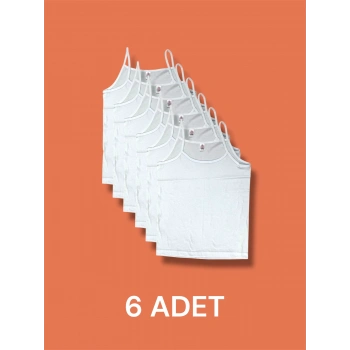 Ekonomik İnce Askılı Kız Çocuk Pamuklu Atlet 6lı Paket