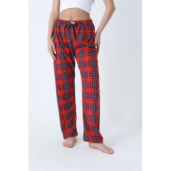 Ekose Desenli Beli Lastikli Unisex Pijama Altı