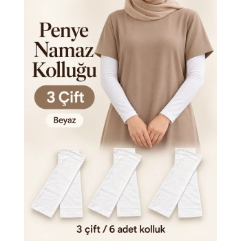 Penye Namaz Kolluğu 3 Çift - Beyaz