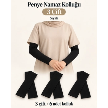 Penye Namaz Kolluğu 3 Çift - Siyah