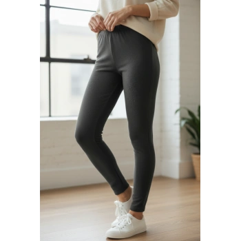 Büyük Beden Kışlık Şardonlu Licralı Kadın Tayt İçlik