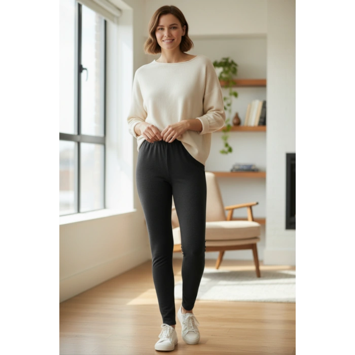 Büyük Beden Kışlık Şardonlu Licralı Kadın Tayt İçlik