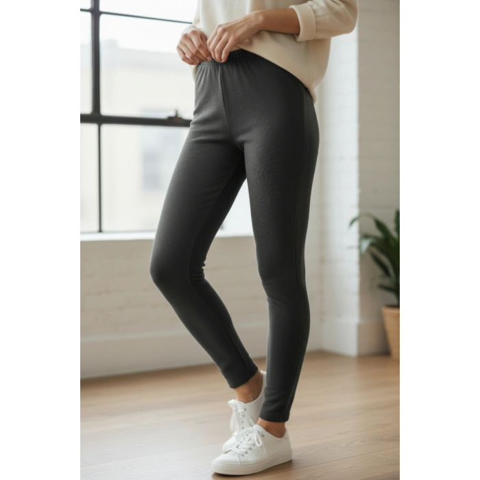 Büyük Beden Kışlık Şardonlu Licralı Kadın Tayt İçlik