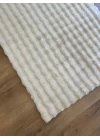 Destan Halı Bubble Peluş Özel Ölçü Antialerjik ve Yumuşak Halı Krem